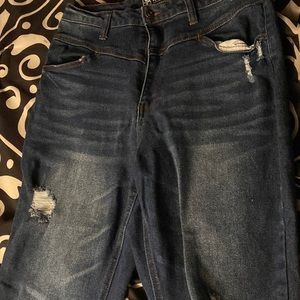 Ripped blue Jeans brand (NOBO) size 15 high rise